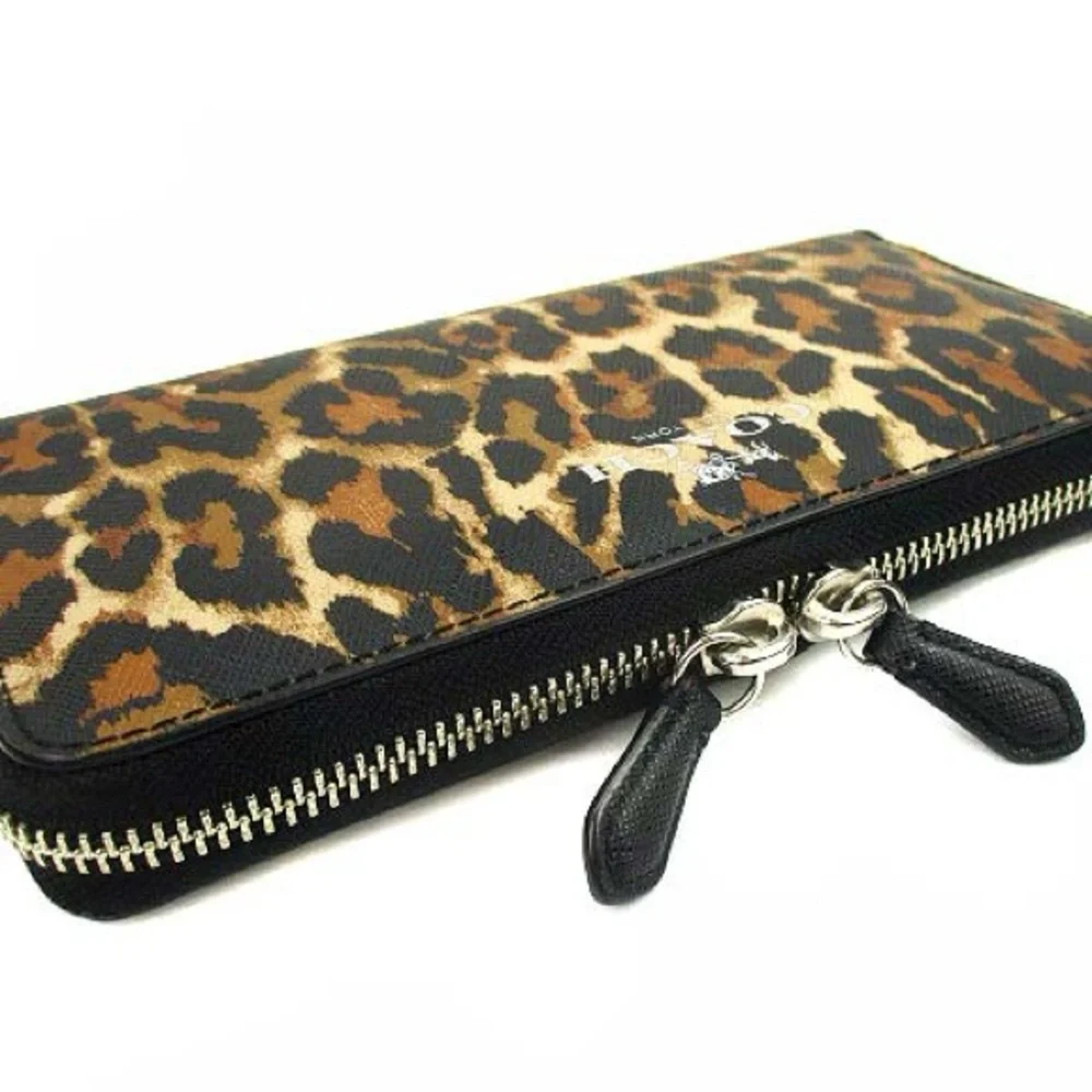 Coach Peyton Ocelot Leopard Print  Long Zip Around Wallet - Picture 8 of 11
